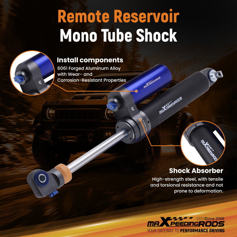 MaXpeedingrods Remote Reservoir Rear Shocks compatible for JEEP Wrangler JK 07-18