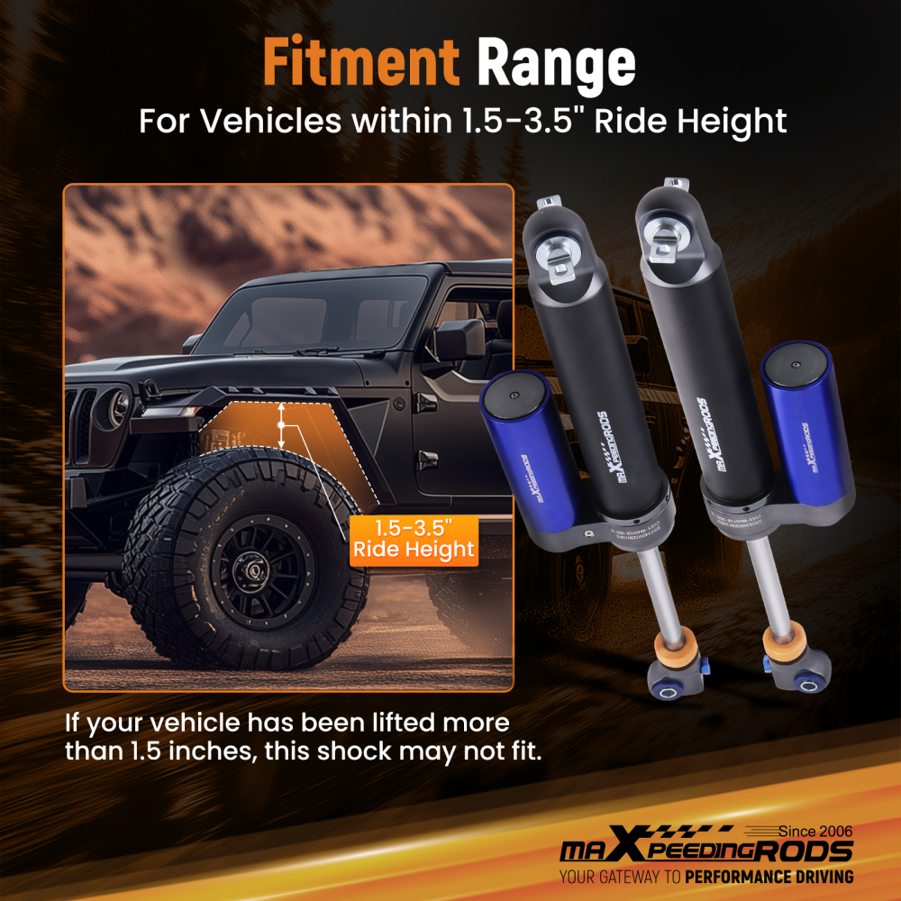 MaXpeedingrods Remote Reservoir Rear Shocks compatible for JEEP Wrangler JK 07-18