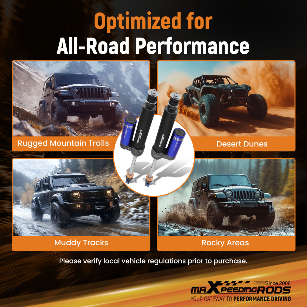 Remote Reservoir 2-3.5 Lift Rear Shocks compatible for JEEP Wrangler TJ 1997-2006