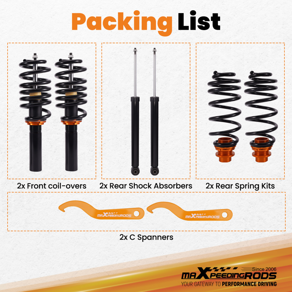 Coilovers compatible for Audi A5 S5 RS5 Quattro 2007-2016 Coupe Convertible