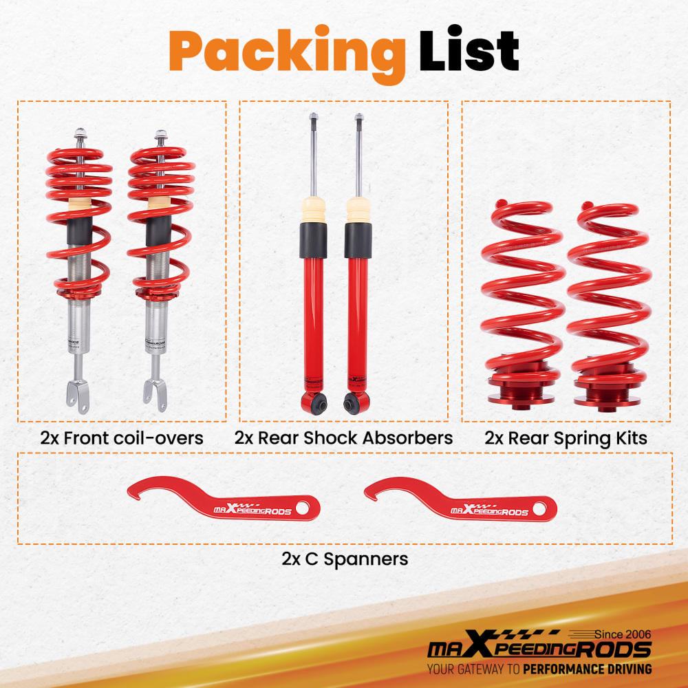 Coilovers Shock Absorber compatible for Audi A4 Avant 8E5 8E2 B6 8ED 8EC B7 8E 2000-2008