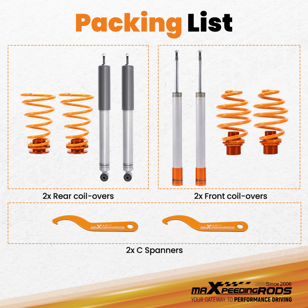 Coilover compatible for Bmw E30 Series 3 Adjustable Suspension Coilovers Lowering Kit 51mm