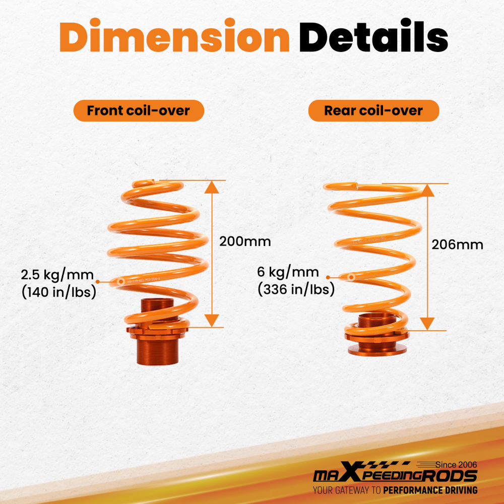 Coilover compatible for Bmw E30 Series 3 Adjustable Suspension Coilovers Lowering Kit 51mm