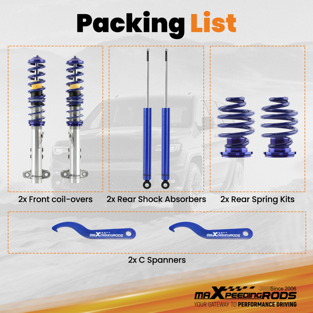 Combinés Filetés compatible pour BMW E36 Compact Réglable Suspension nouvelle Coilover NEUFkit dabaissement