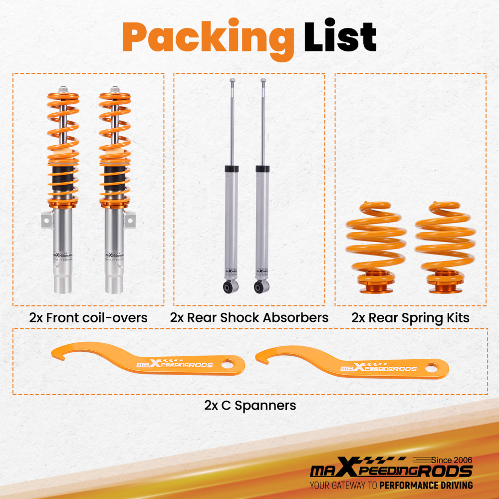 Compatible for BMW E46 3 Series 320i 330i M3 98-06 Street Coilover Suspension 