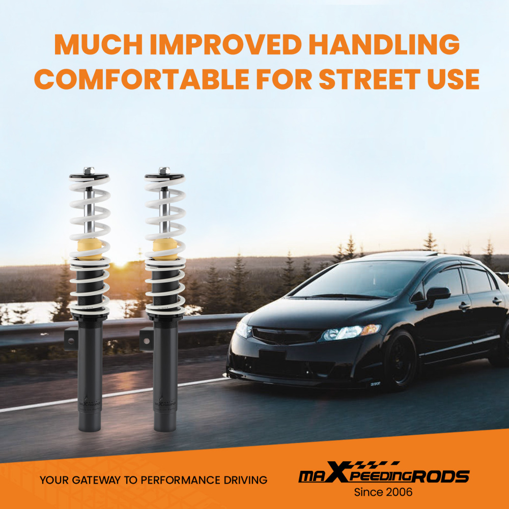 Street Lowering Coilover Kits compatible for BMW E46 3-Series Sedan Coupe Wagon Convertible