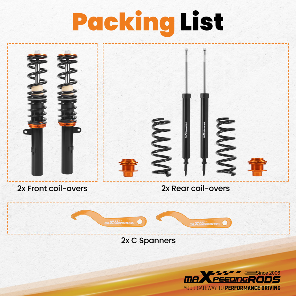 Coilovers Kit compatible for BMW 3 Series E90/E91/E92/E93 05-13 Adj.Height Suspension