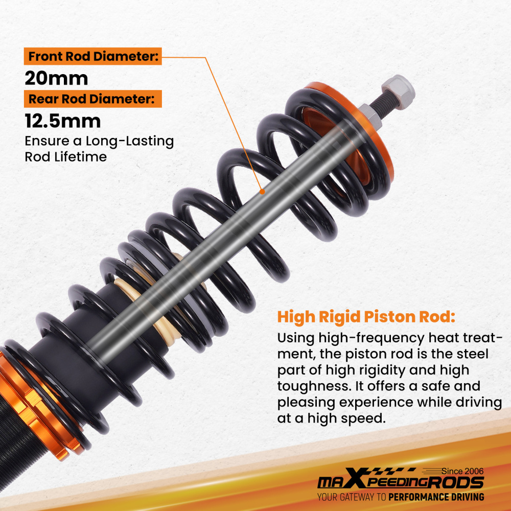 Adjustable Coilover Suspension Kit compatible for Fiat Seicento type 187 1998-2010
