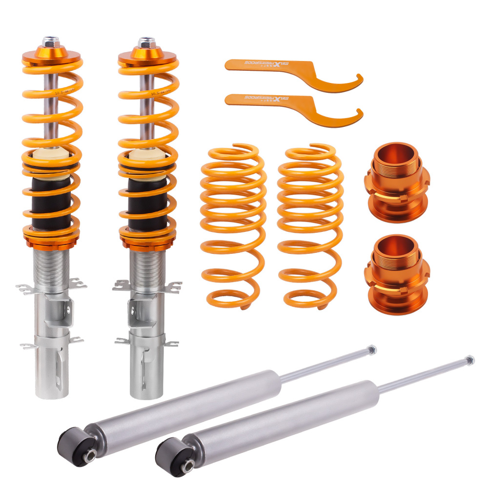 Réglable Amortisseurs combinés filetés compatible pour Audi TT Coupe Roadster 8N 1998-2006kit dabaissement
