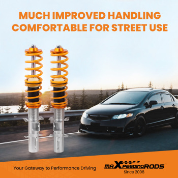 Réglable Amortisseurs combinés filetés compatible pour Audi TT Coupe Roadster 8N 1998-2006kit dabaissement