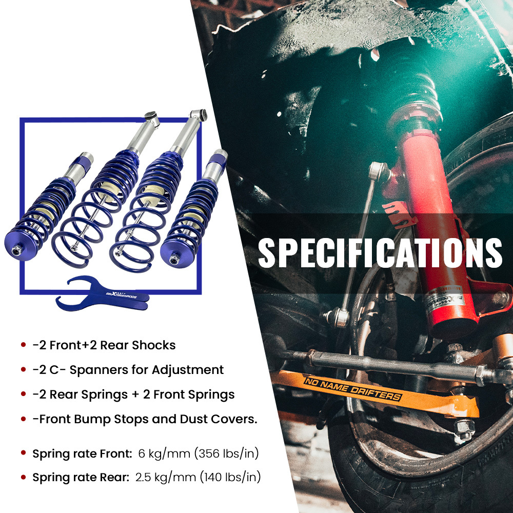 Compatible for BMW E39 5-Series Sedan Street Lowering Coilovers Shocks Struts 1997-2003