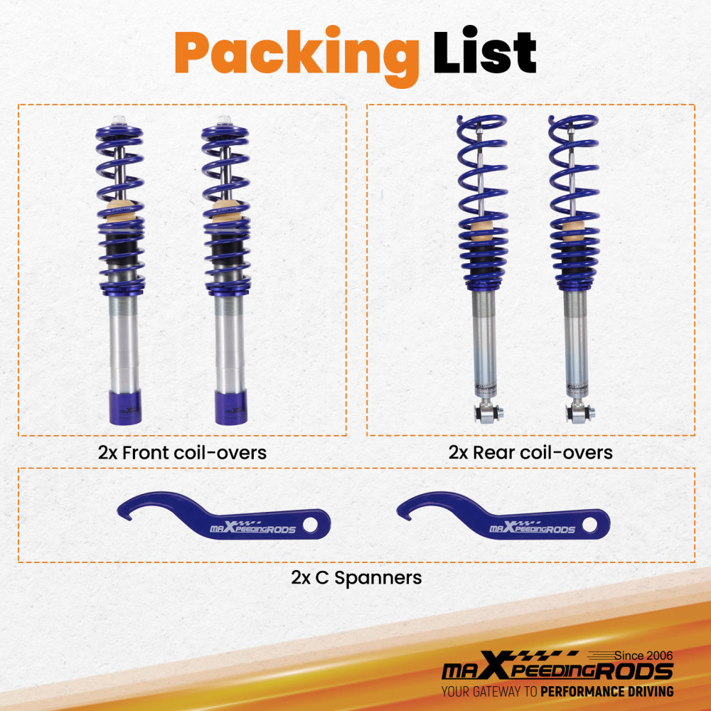 Shock Sospensione Regolabile Coilovers compatibile per BMW Serie 5 E39 520 530 525 528 540 Lowering Kit