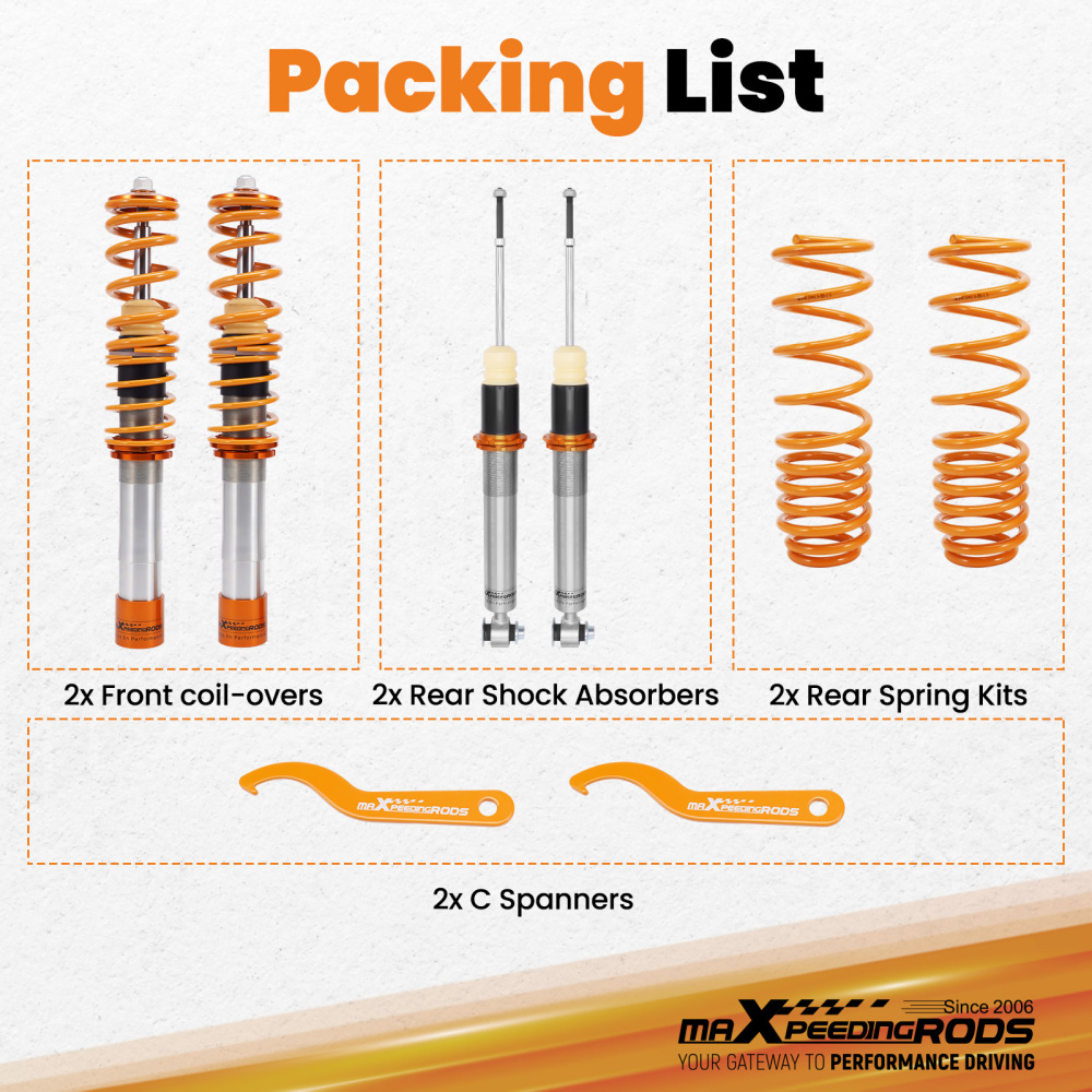 Performance Adjustable Coilovers for 97-03 compatible for BMW 5-Series E39 525 528 530 540 NEW Lowering Kit