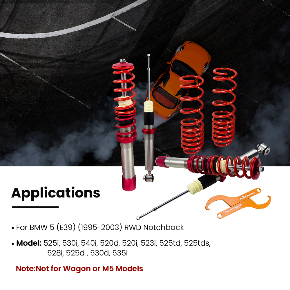 Compatible for Bmw e39 5 Series Sedan530D (1995-2003) Coilovers Shock Sruts Kit  Lowering Kit