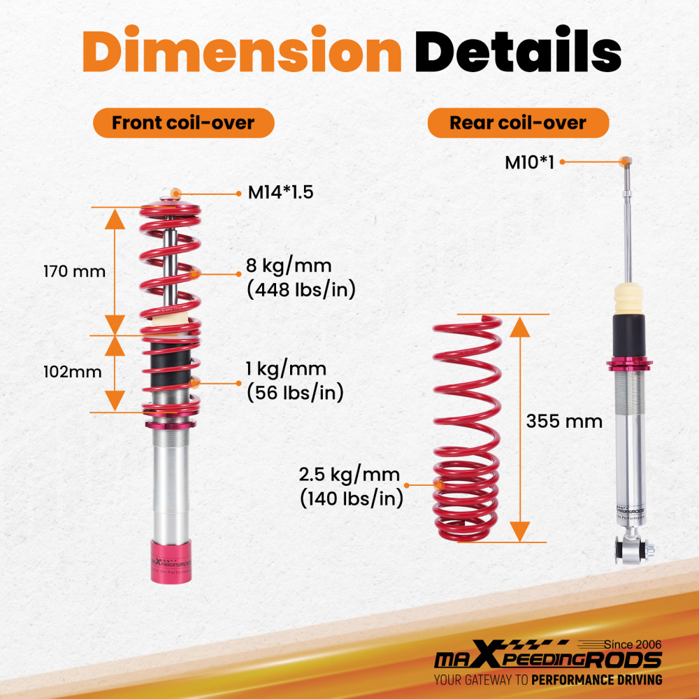 Kit combines filetes suspension compatible pour bmw e39 540 5 series 1995-2003 amortisseurkit d'abaissement