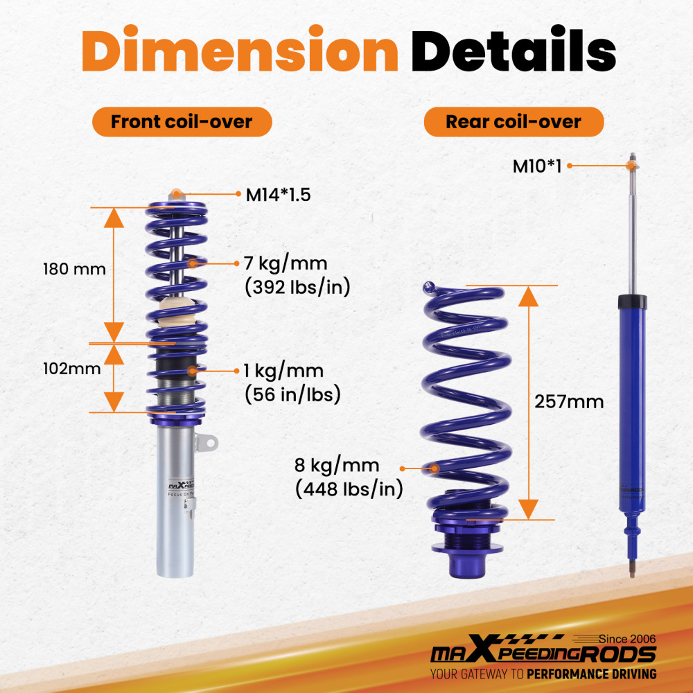 Coilovers Suspension Kit compatible for BMW 1 Series E87 2004-2012 5 Door