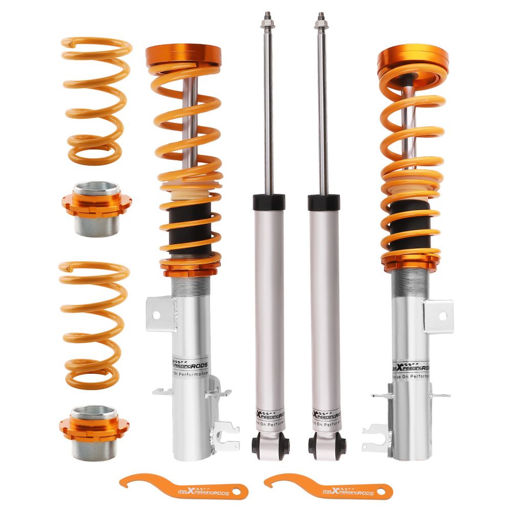 Kit de suspension amortisseurs compatible pour fiat grande punto 199 combinés filetés neufkit d'abaissement