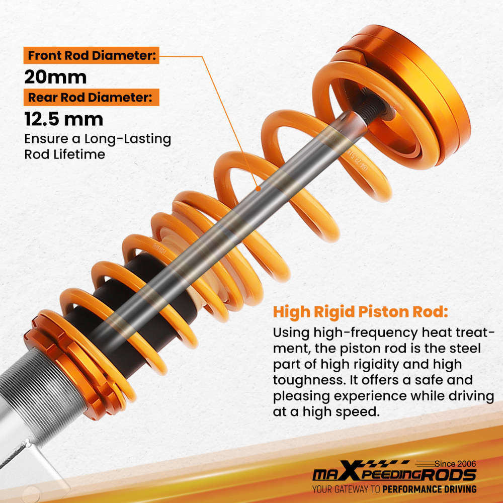 Kit de suspension amortisseurs compatible pour fiat grande punto 199 combinés filetés neufkit d'abaissement