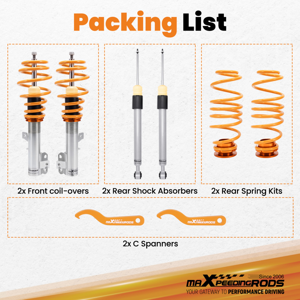 Coilover Suspension Kit compatible for Ford Fiesta MKVI JA8 All Engines 2008-2019 Twin tube