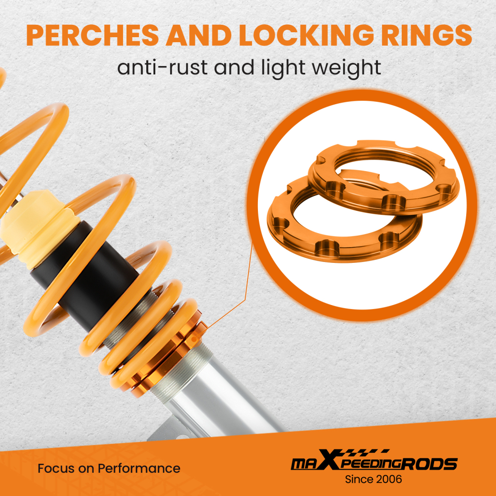 Street Coilovers Compatible for Ford Fiesta Mk6 JD JH 1.6 TDCi 2001 2002 2003 2004-2008. Lowering Kit