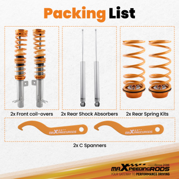 MaXpeedingrods Coilovers Suspension Struts Kit compatible for Ford Focus MK1 1998-2004