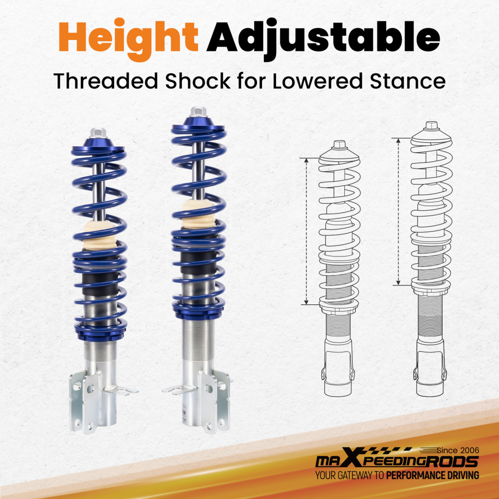 Coilover Kit Coilovers compatible for VW Jetta GolfMk1 Suspension Struts Shock Absorber