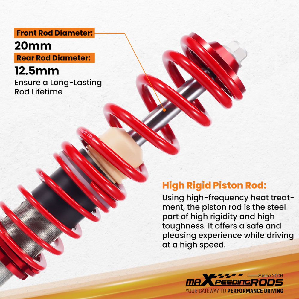 Coilover Sospensione compatibile per VW Golf MK1 inkl Cabrio 1979-84 Suspension Shock Lowering Kit