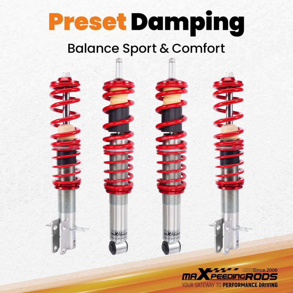 Coilover Sospensione compatibile per VW Golf MK1 inkl Cabrio 1979-84 Suspension Shock Lowering Kit