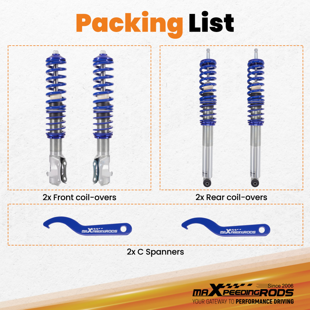Coilover Suspension Kit compatible for VW Golf Mk2 Mk3 1H1 Hatchback 1991-2000 Shock Struts