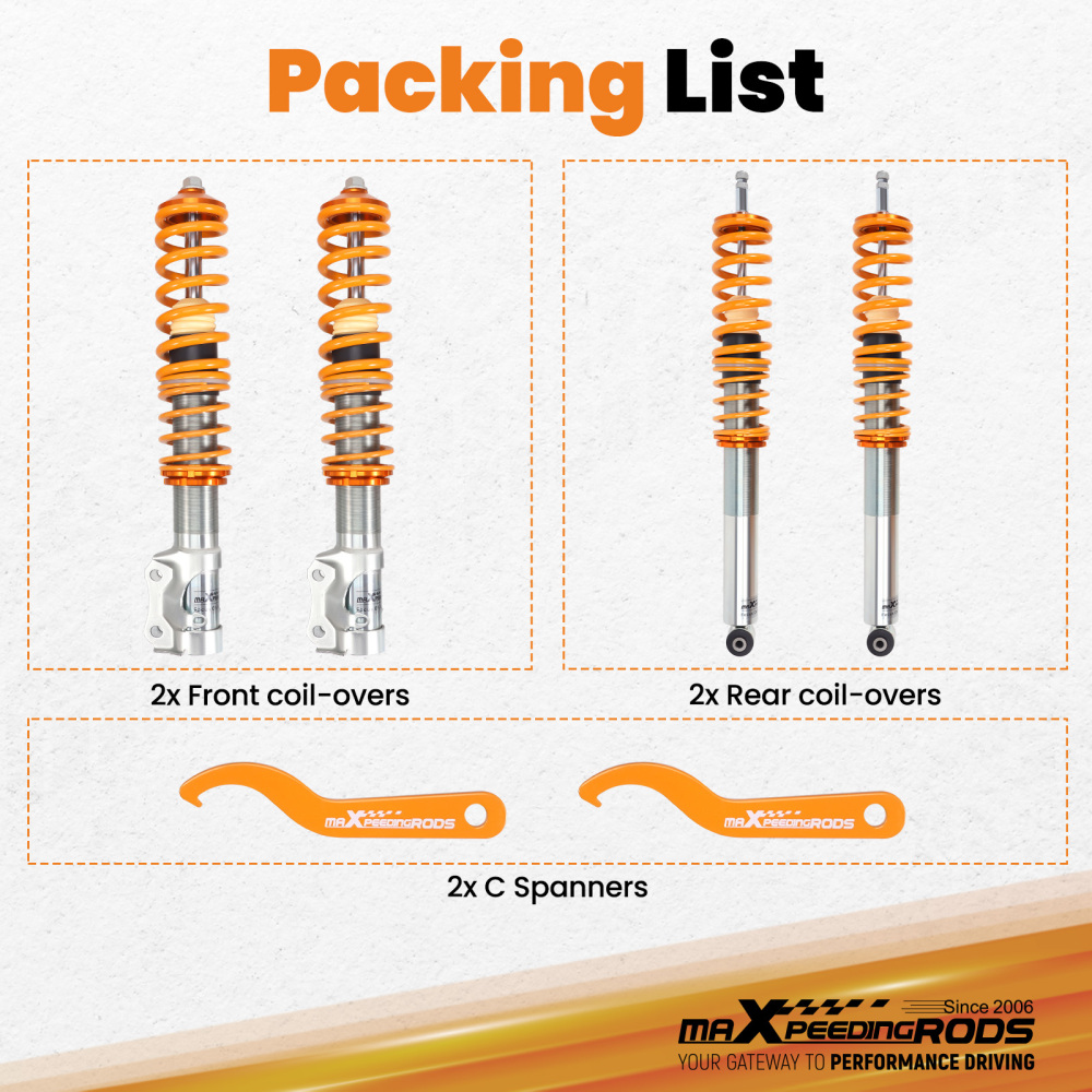 Compatible for VW Golf 2 MK2 MK3 MK4 Vento Corrado Shock Absorber Coilovers Struts Lowering Kit
