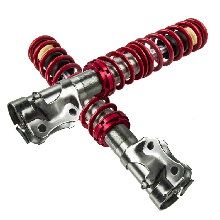 MaXpeedingrods Kit Coilover Pour VW Golf MK2/MK3, Jetta, Corrado - Suspension Hauteur Réglable - 4 Amortisseurs - Rouge