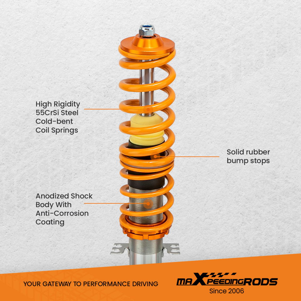 Compatible for VW Volkswagen Golf MK4 1J Adjustable Suspension Strut Springs Kit Coilovers Lowering Kit