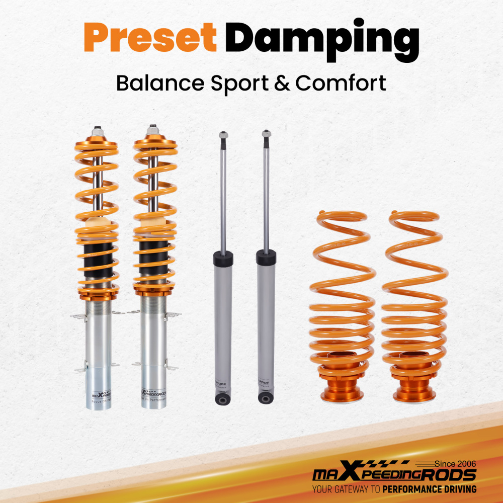 Compatible for VW Golf Mk4 1.4 1.6 1.8 1.8T 1.9SDi 1.9TDi Coilovers Suspension Struts Kit Lowering Kit