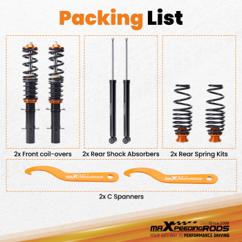 MaXpeedingrods Coilovers Lowering Kit compatible for VW NEW BEETLE (9C1, 1C1) Compatible for FWD 1998-2010