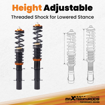 MaXpeedingrods Coilovers Lowering Kit compatible for VW NEW BEETLE (9C1, 1C1) Compatible for FWD 1998-2010
