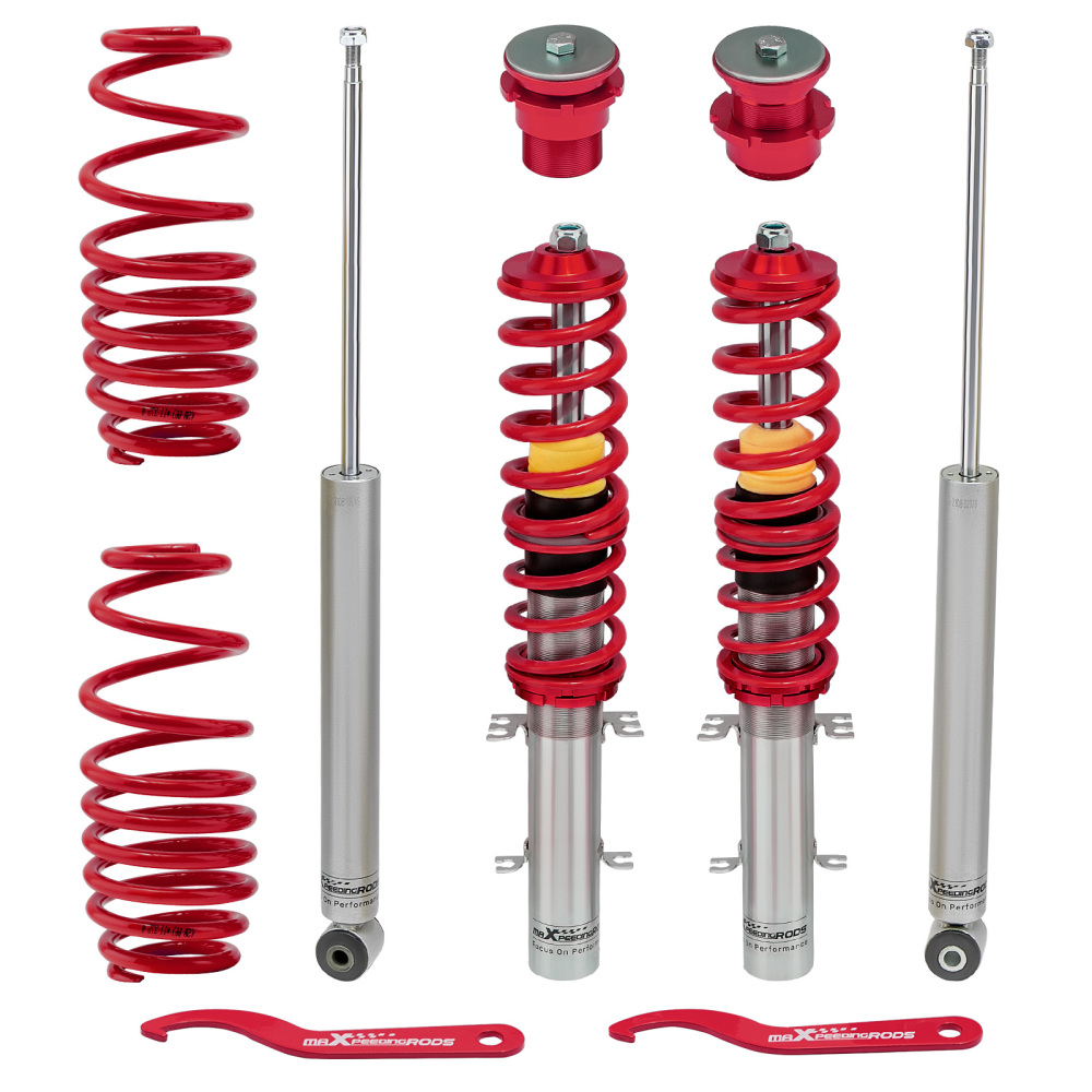 Kit suspension combine filete compatible pour audi a3 8l1 compatible pour vw golf mk4 1.9 tdi compatible pour fwd structskit d'abaissement