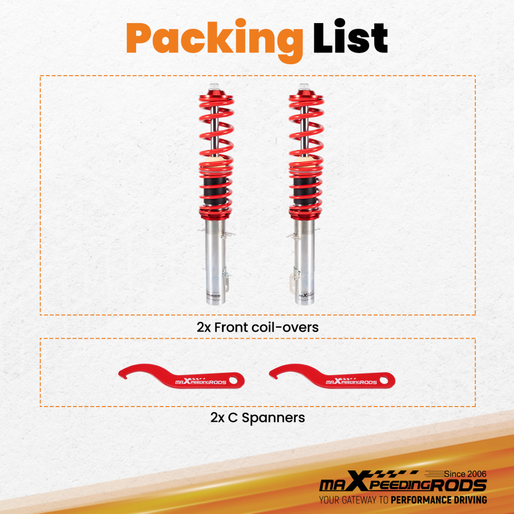 Front Coilovers compatible for VW GOLF IV 1J1 compatible for SEAT LEON 1M1 compatible for VW NEW BEETLE 9C1 1C1 1997-2010