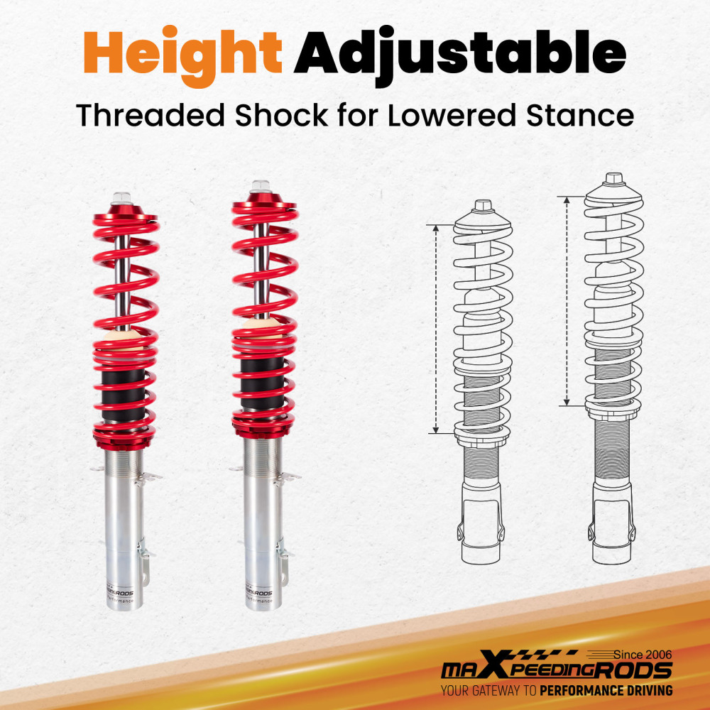 Front Coilovers compatible for VW GOLF IV 1J1 compatible for SEAT LEON 1M1 compatible for VW NEW BEETLE 9C1 1C1 1997-2010