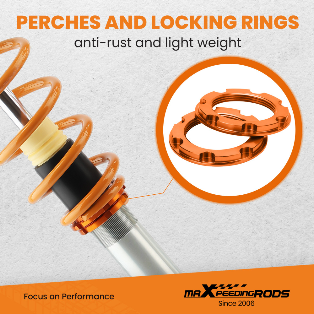 Adjustable Height Spring Strut Coilovers Kit compatible for VW MK6 compatible for Golf GTI 2010-2014 lowering kit