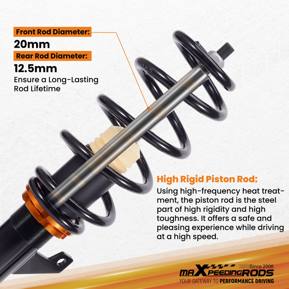 Street Coilovers Suspension Kit compatible for VW Golf Mk5 MK6 2.0 TDI TFSi GTi 2003-2013