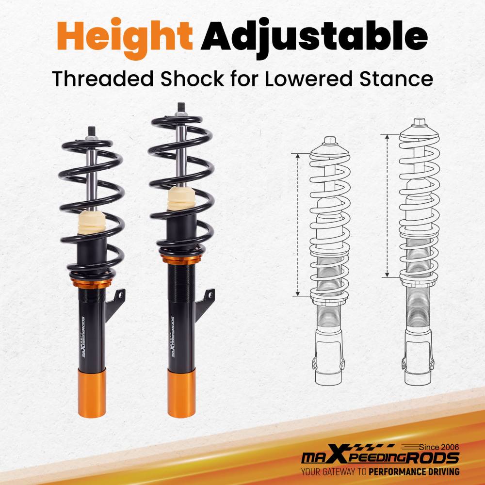 Street Coilovers Suspension Kit compatible for VW Golf Mk5 MK6 2.0 TDI TFSi GTi 2003-2013