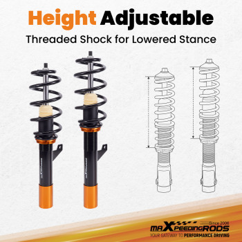 Coilovers Shocks Struts compatible for VW Golf GTI MK5 A5 03-08 MK6 A6 08-11 Jetta 06-11