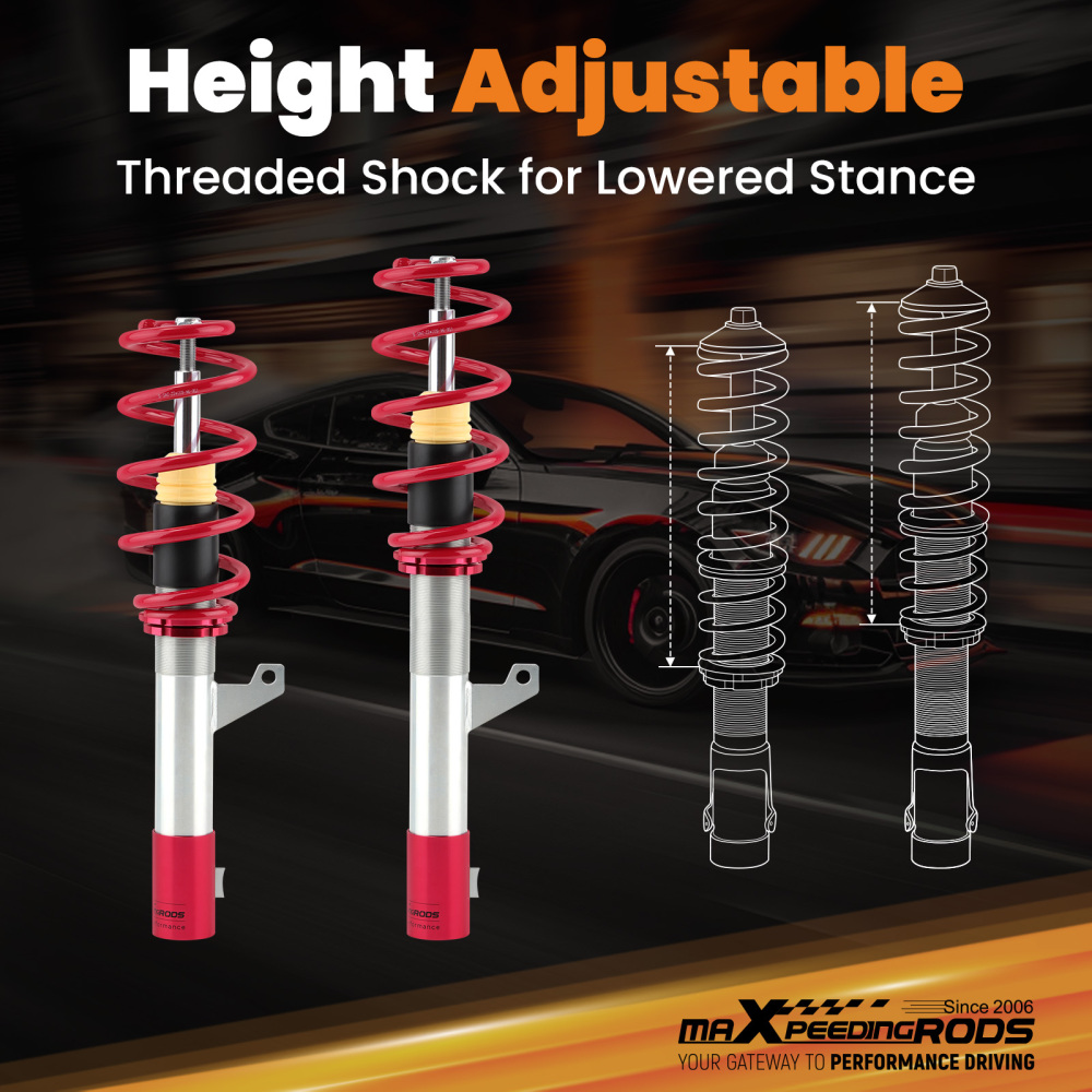 Coilovers Suspension Kit compatible for VW Golf Mk5 MK6 Hatchback 1.9 2.0 TDi 03-12 compatible for Audi 8P Lowering Kit