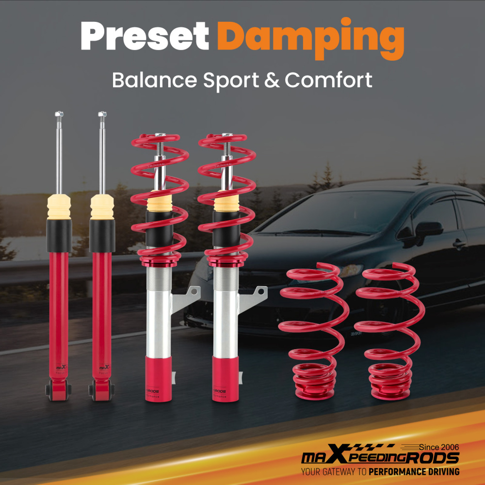 Coilovers Suspension Kit compatible for VW Golf Mk5 MK6 Hatchback 1.9 2.0 TDi 03-12 compatible for Audi 8P Lowering Kit