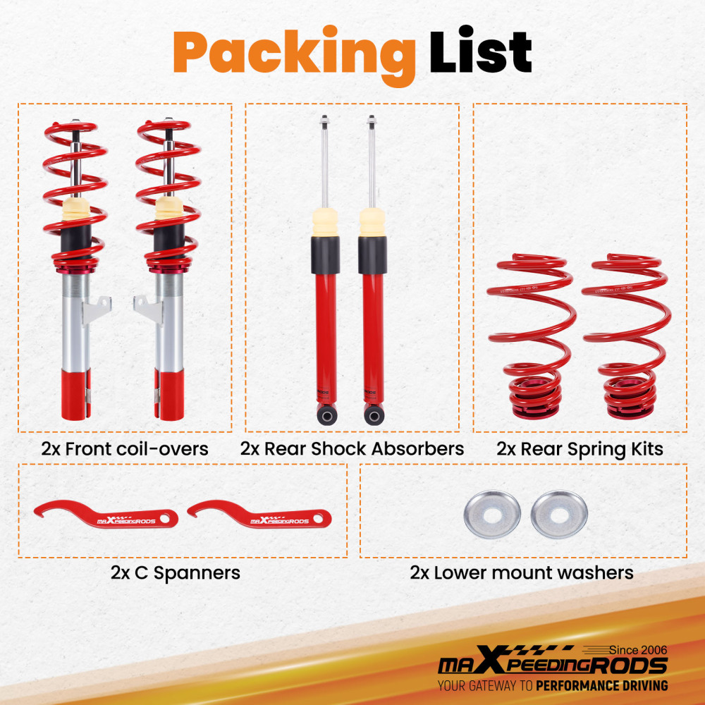 Coilover compatible for Audi VW Golf MK5 MK6 MKV 1K1 Suspension Coilovers Struts Absorber