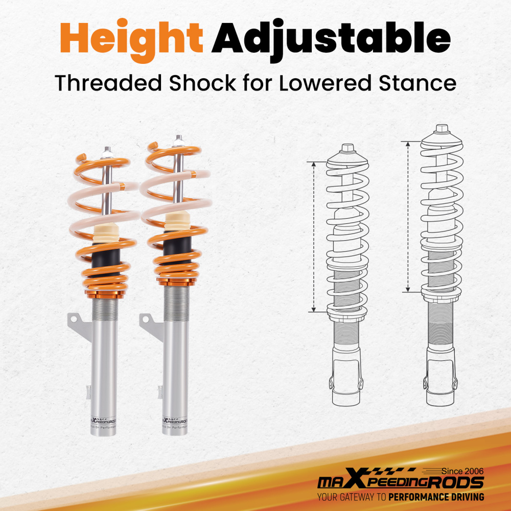 Coilovers Adjustable Lowering Coils for VW Golf MK8 Hatchback 2020-2022 FWD