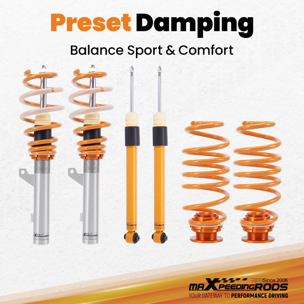 Kit Suspension Combine Fileté Compatible pour VW Golf 8 VIII CD1 compatible pour Audi A3 Sportback 2019-2024