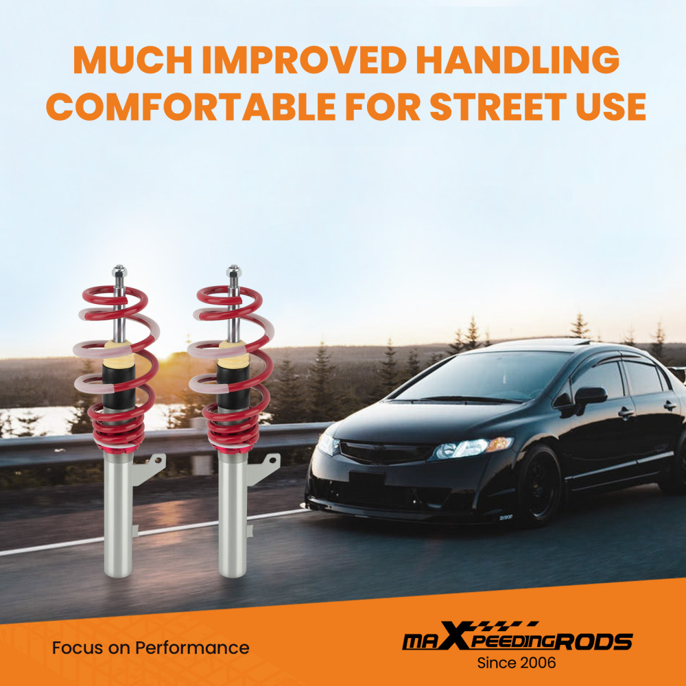 Coilovers Adjustable Lowering Coils compatible for VW Golf MK8 Hatchback 2020-2022 compatible for FWD