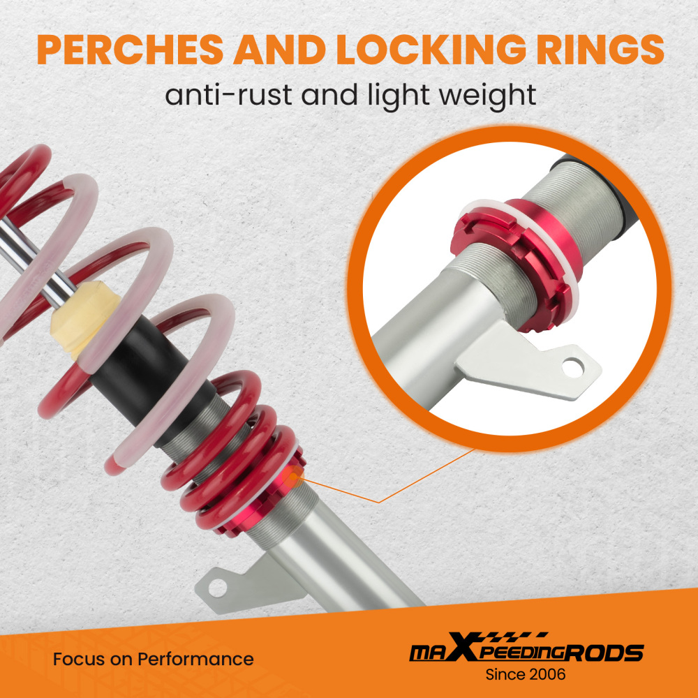 Coilovers Adjustable Lowering Coils compatible for VW Golf MK8 Hatchback 2020-2022 compatible for FWD