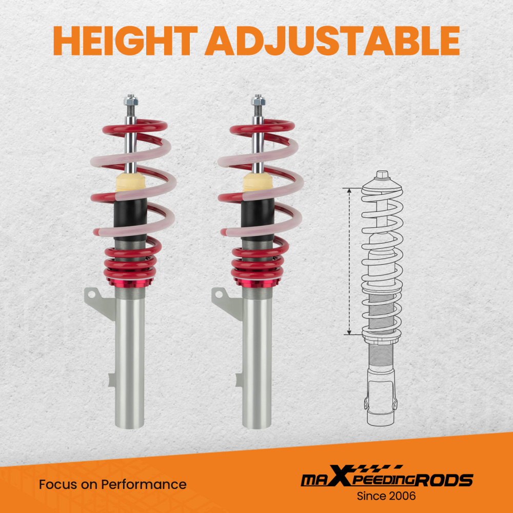 Coilovers Adjustable Lowering Coils compatible for VW Golf MK8 Hatchback 2020-2022 compatible for FWD